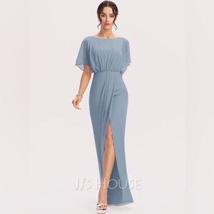 JJ’s House Dusty Blue Bridesmaid Dress #255859